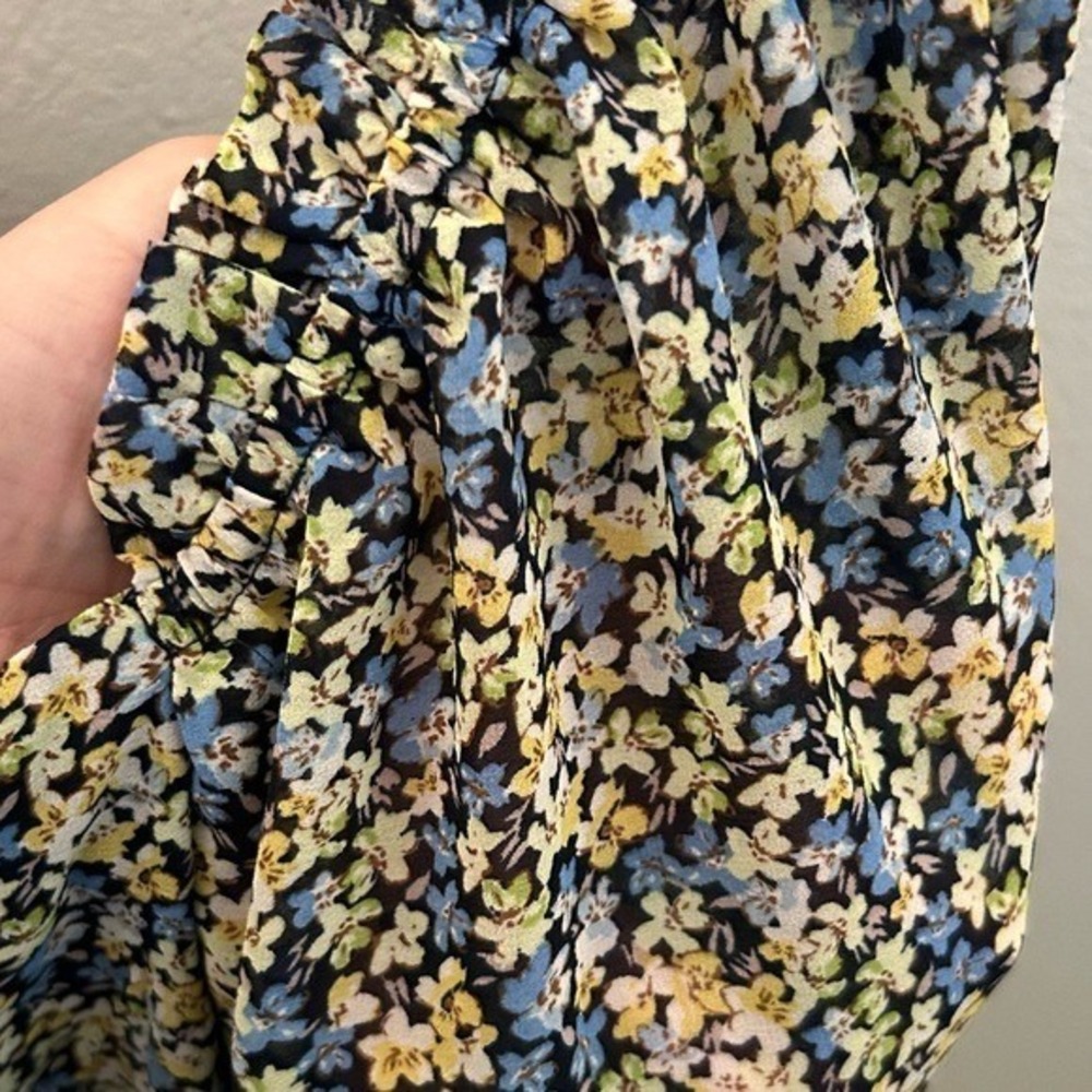 Floral Smocked Peasant Top Puff Sleeve Cropped Blouse  XL (fits‎ like a Large) - Picture 11 of 11